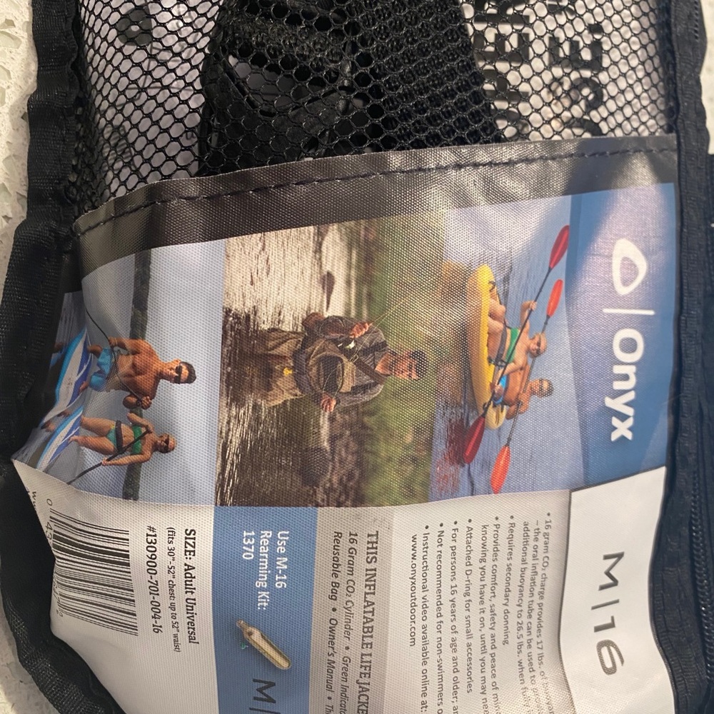 Inflatable life jacket. Never opened. NWOT
